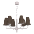 Lustra ar ķēdi TORTOLA 6xE14/15W/230V brūna/krēmkrāsaina