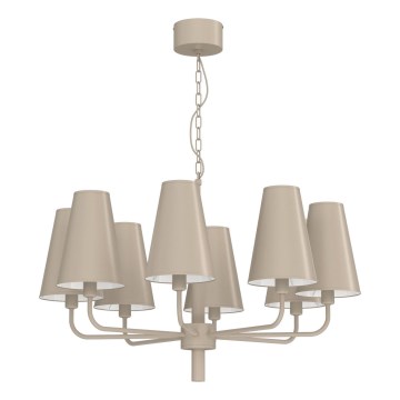 Lustra ar ķēdi TORTOLA 8xE14/15W/230V bēša