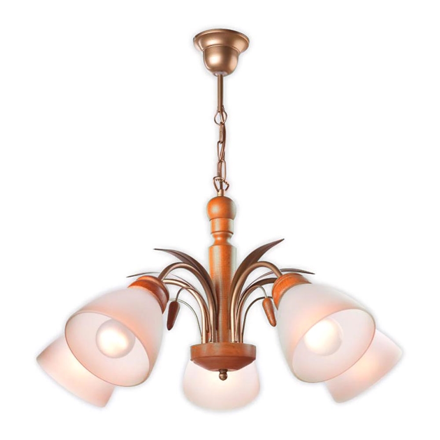 Lustra ar ķēdi TULIPAN 5xE27/60W/230V dižskābardis