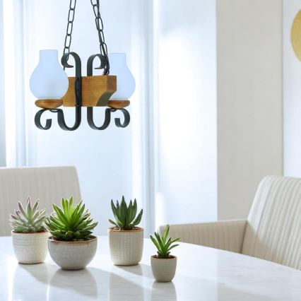 Lustra ar ķēdi VELA 2xE14/40W/230V dižskābardis - FSC sertificēts