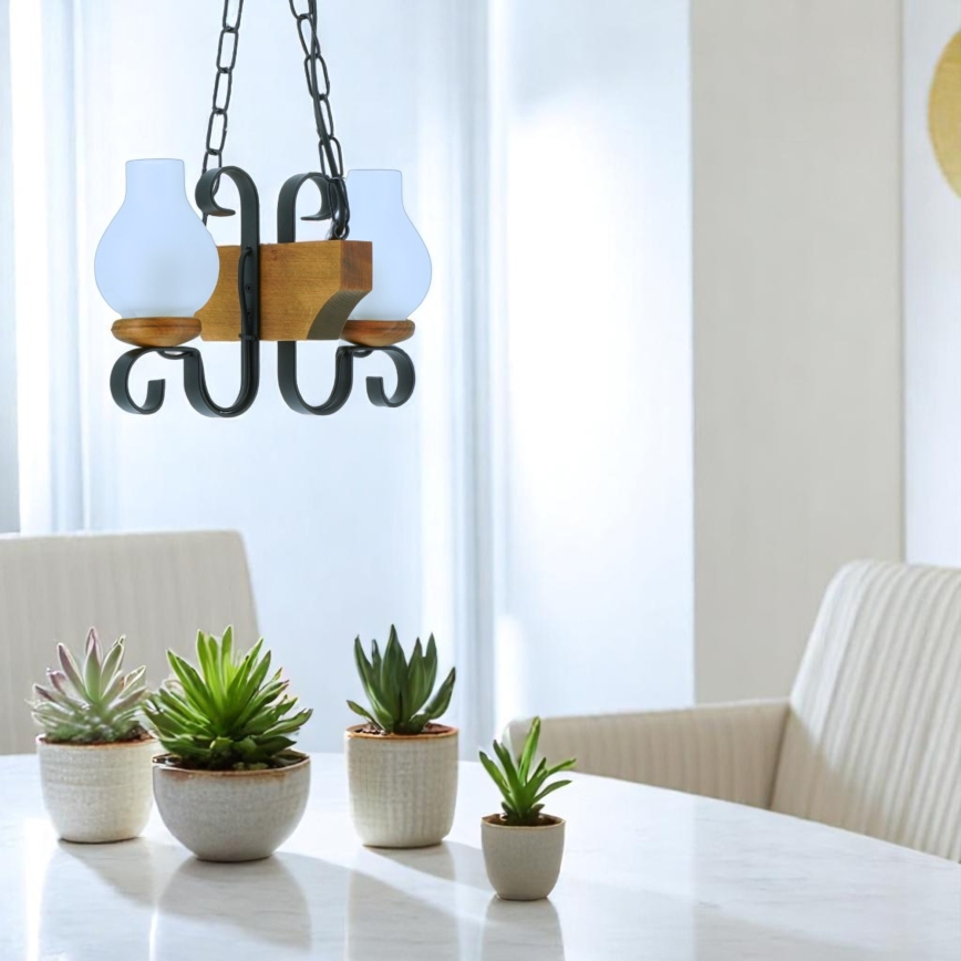 Lustra ar ķēdi VELA 2xE14/40W/230V dižskābardis - FSC sertificēts