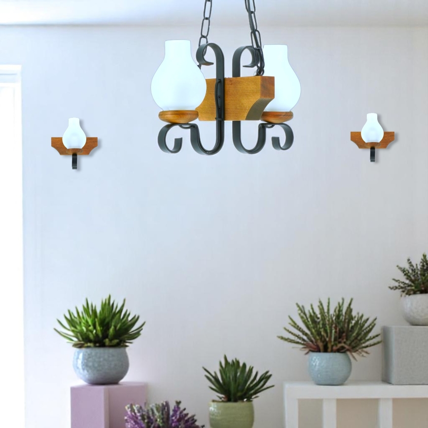 Lustra ar ķēdi VELA 2xE14/40W/230V dižskābardis - FSC sertificēts