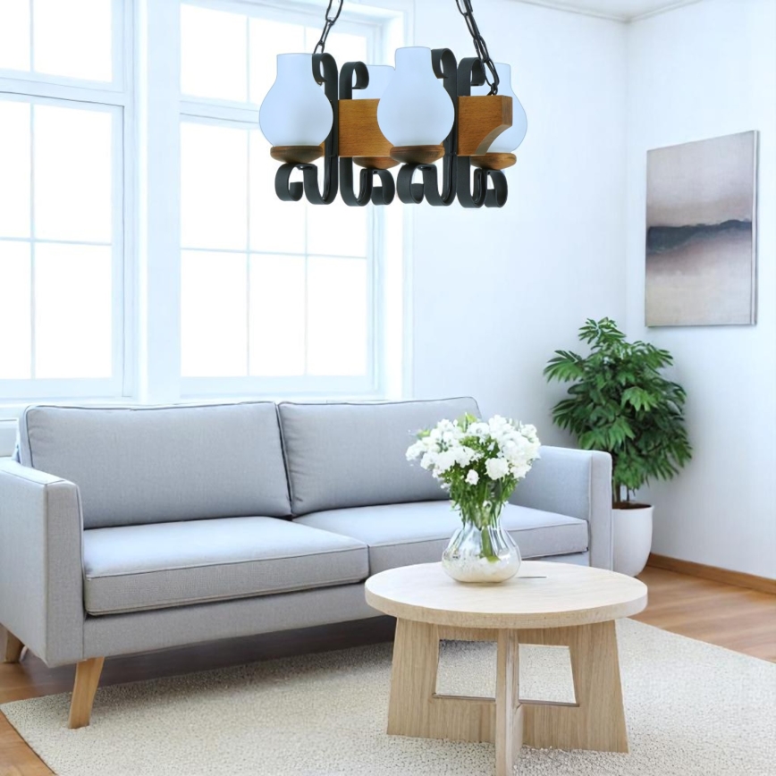 Lustra ar ķēdi VELA 4xE14/40W/230V dižskābardis - FSC sertificēts