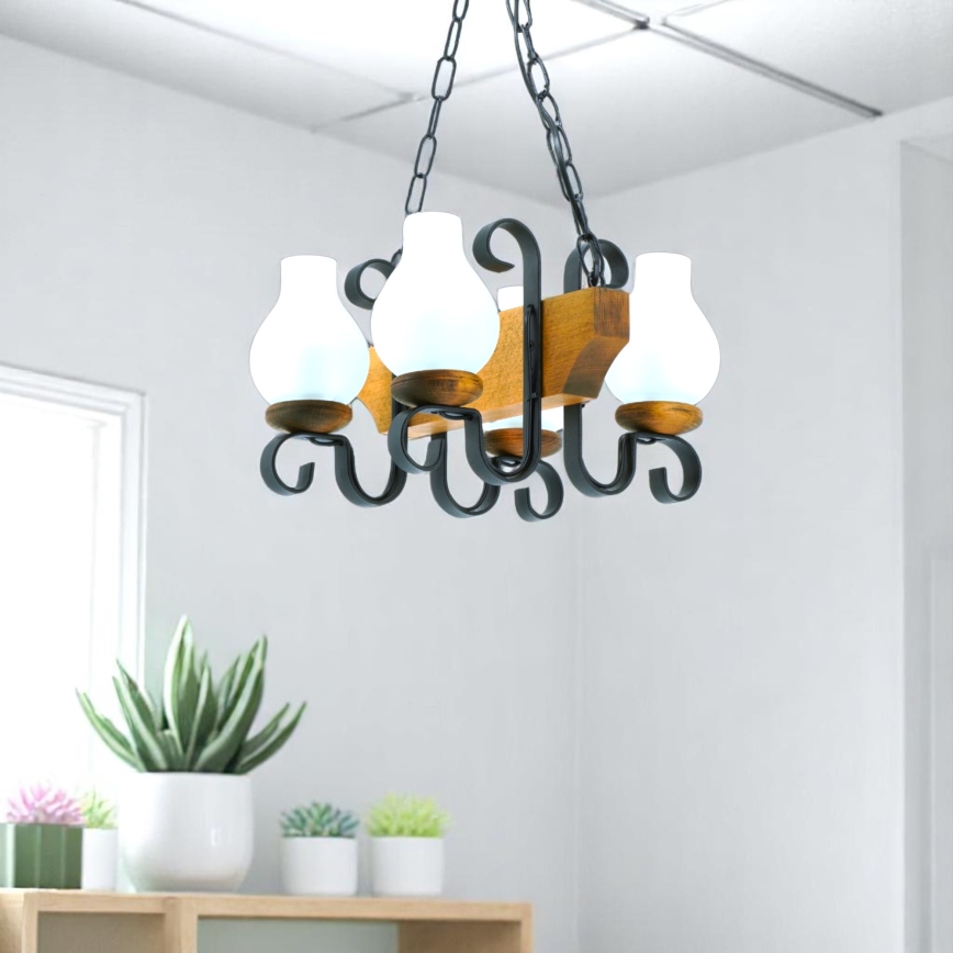 Lustra ar ķēdi VELA 4xE14/40W/230V dižskābardis - FSC sertificēts