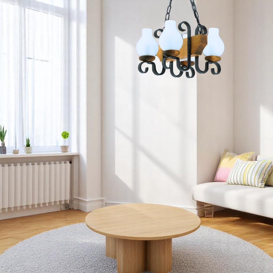 Lustra ar ķēdi VELA 4xE14/40W/230V dižskābardis - FSC sertificēts