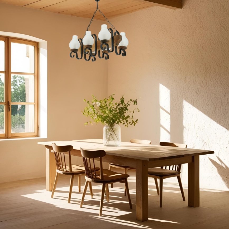 Lustra ar ķēdi VELA 6xE14/40W/230V dižskābardis - FSC sertificēts