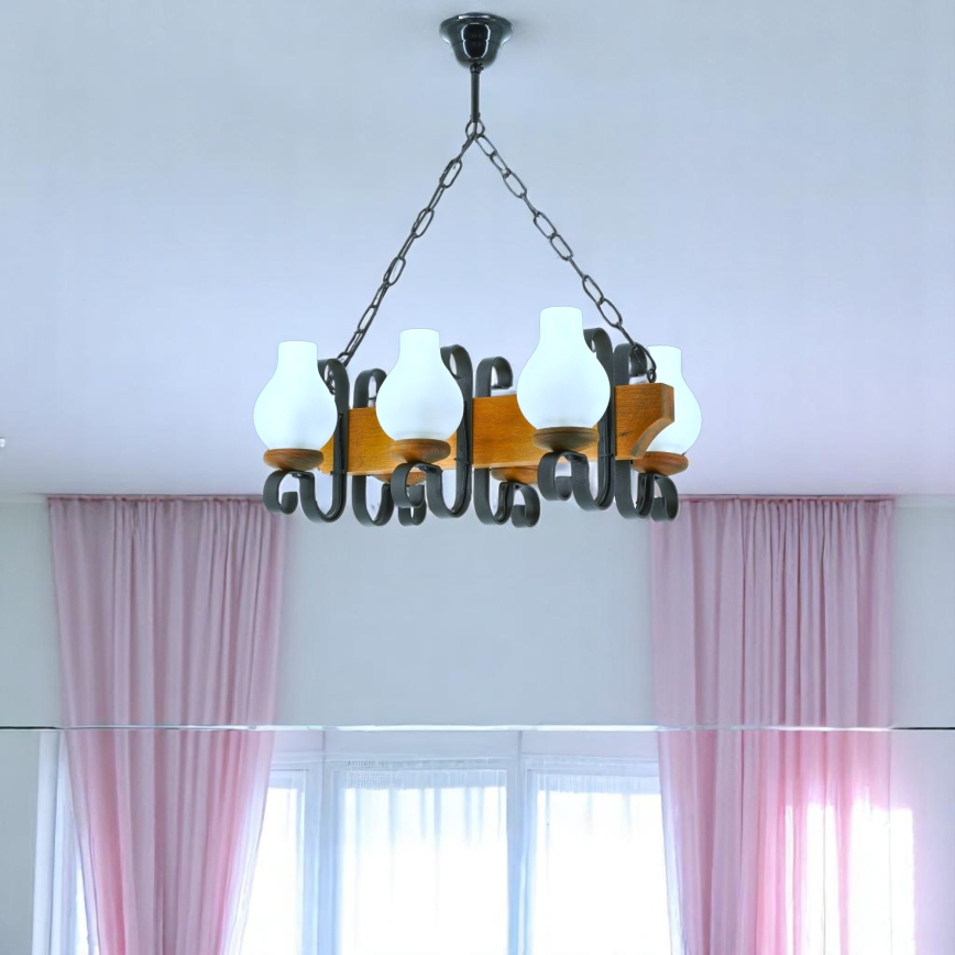 Lustra ar ķēdi VELA 6xE14/40W/230V dižskābardis - FSC sertificēts