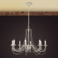 Lustra ar ķēdi VELA 8xE14/40W/230V d. 80 cm balta/zelta/patina