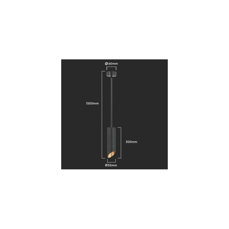 Lustra ar stieni 1xGU10/35W/230V 30 cm melna