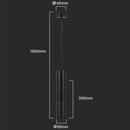 Lustra ar stieni 1xGU10/35W/230V 30 cm melna