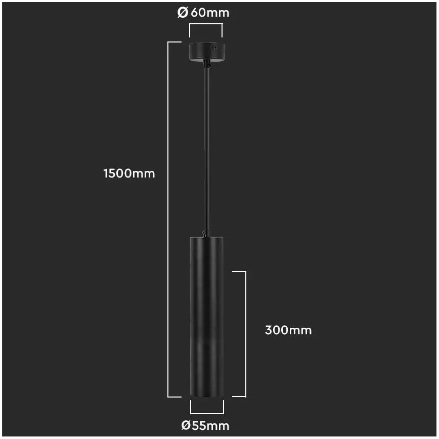 Lustra ar stieni 1xGU10/35W/230V 30 cm melna