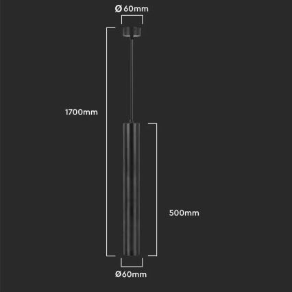 Lustra ar stieni 1xGU10/35W/230V 50 cm melna