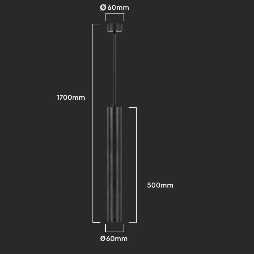 Lustra ar stieni 1xGU10/35W/230V 50 cm melna