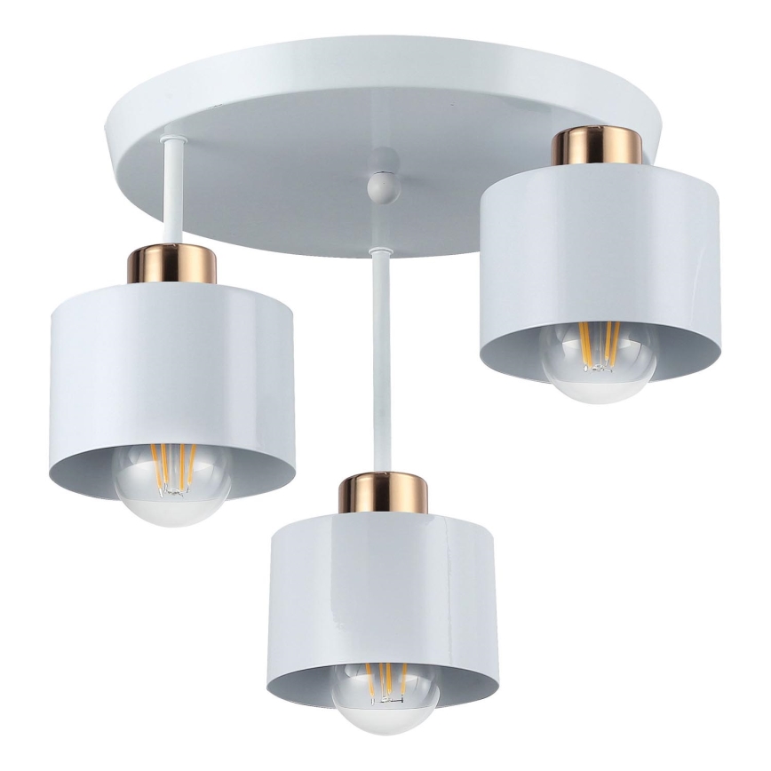 Lustra ar stieni 3xE27/35W/230V d. 30 cm balta/zelta