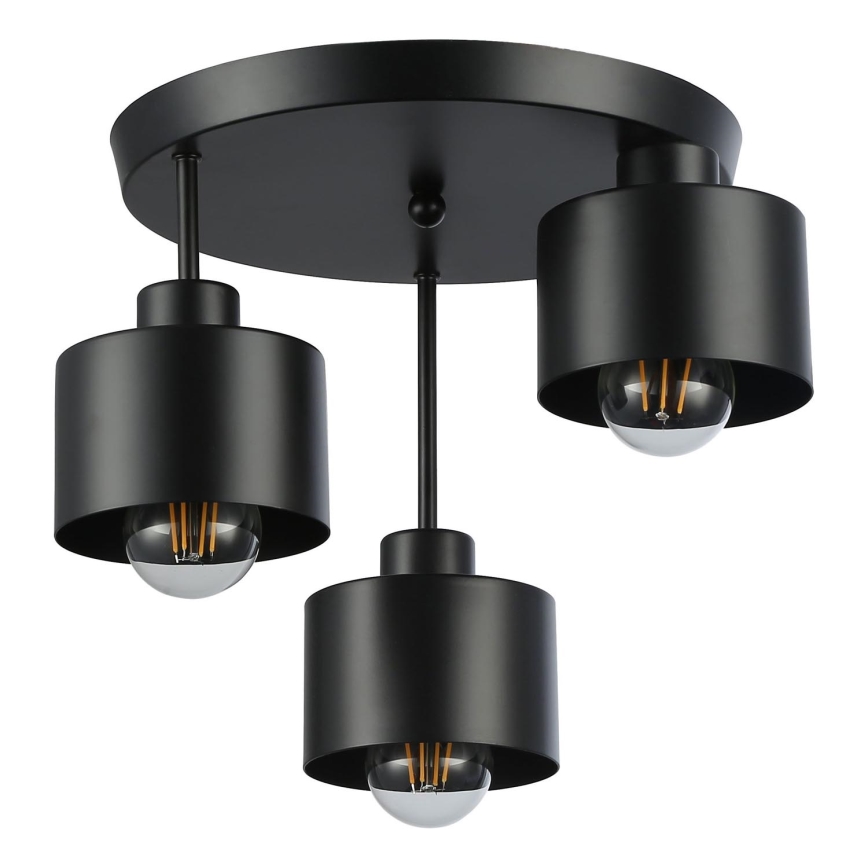 Lustra ar stieni 3xE27/35W/230V d. 30 cm melna