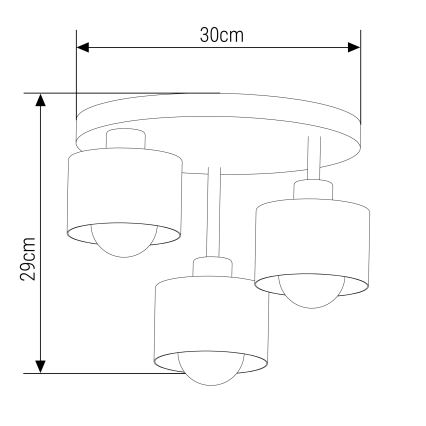 Lustra ar stieni 3xE27/35W/230V d. 30 cm melna/zelta
