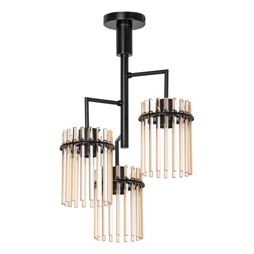 Lustra ar stieni 3xE27/60W/230V melna/bēša
