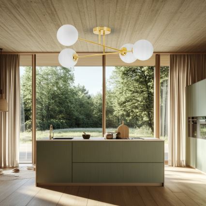 Lustra ar stieni 4xE27/35W/230V d. 70 cm zelta