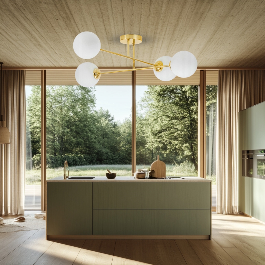 Lustra ar stieni 4xE27/35W/230V d. 70 cm zelta
