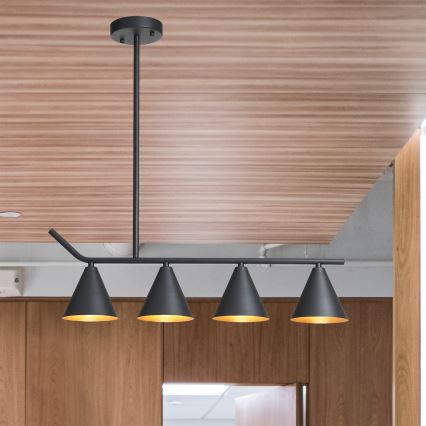 Lustra ar stieni 4xΕ27/40W/230V melna
