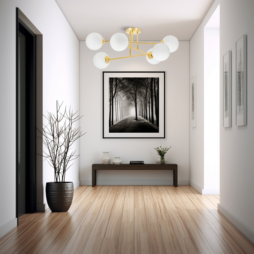 Lustra ar stieni 6xE27/35W/230V d. 80 cm zelta