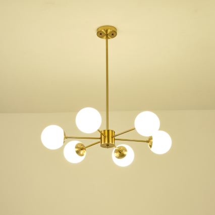 Lustra ar stieni 6xE27/40W/230V misiņš