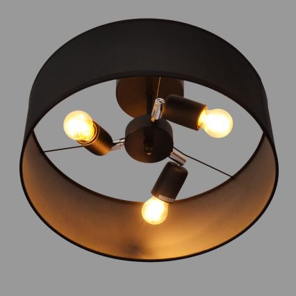Lustra ar stieni ALBA 3xE27/15W/230V melna