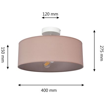 Lustra ar stieni ALBA 3xE27/15W/230V rozā