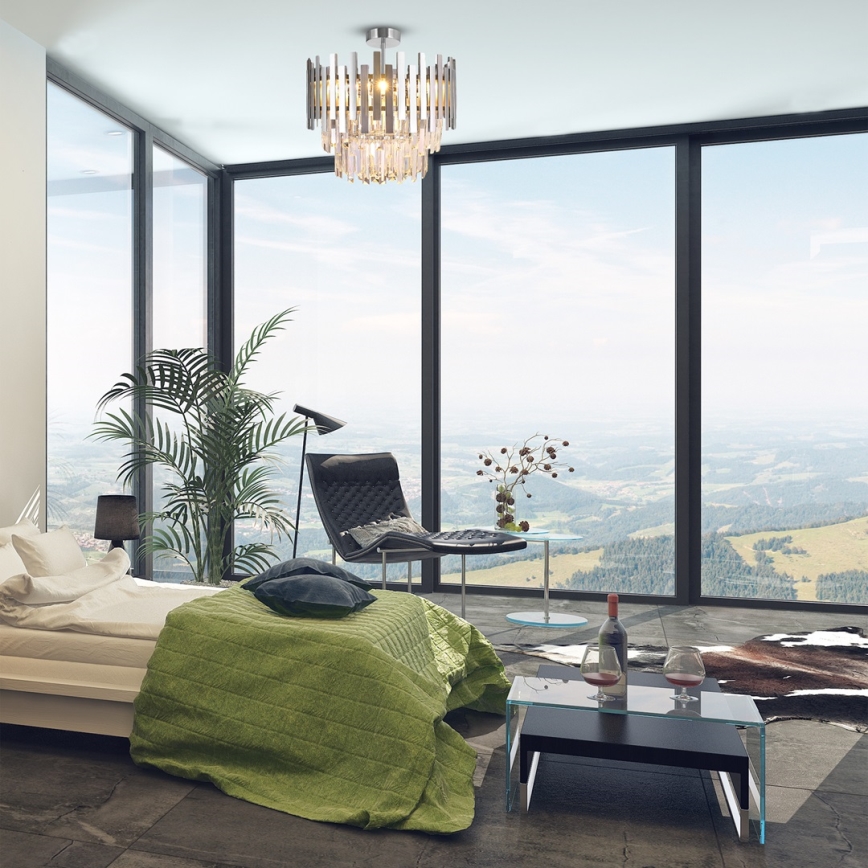Lustra ar stieni ASPEN 6xE14/40W/230V matēts hroms