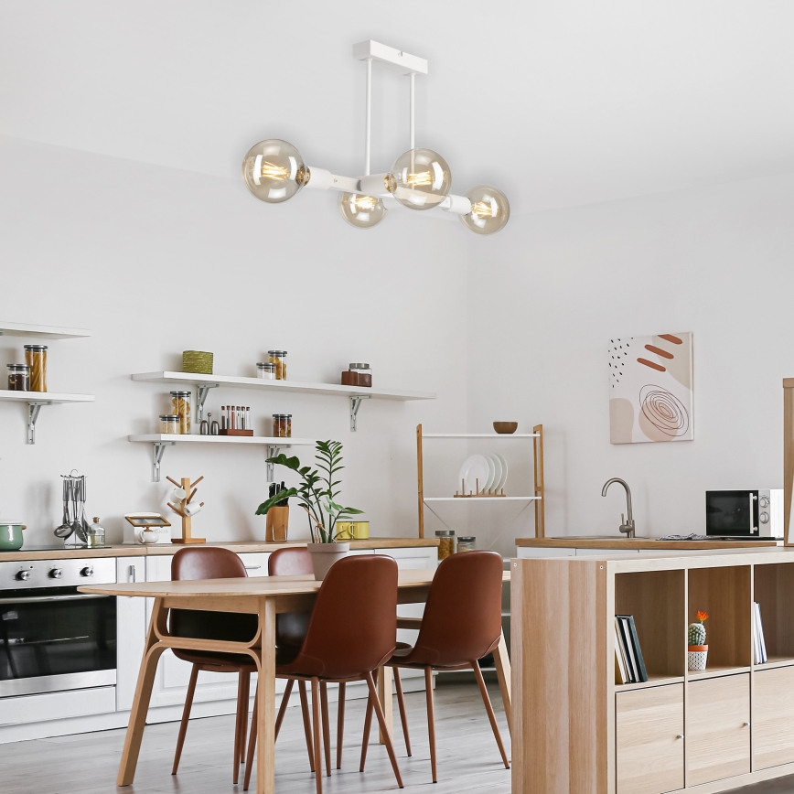Lustra ar stieni ASTRID 4xE27/60W/230V balta