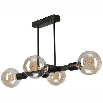 Lustra ar stieni ASTRID 4xE27/60W/230V melna