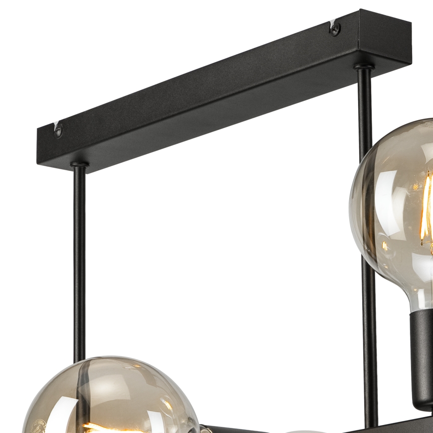 Lustra ar stieni ASTRID 6xE27/60W/230V melna