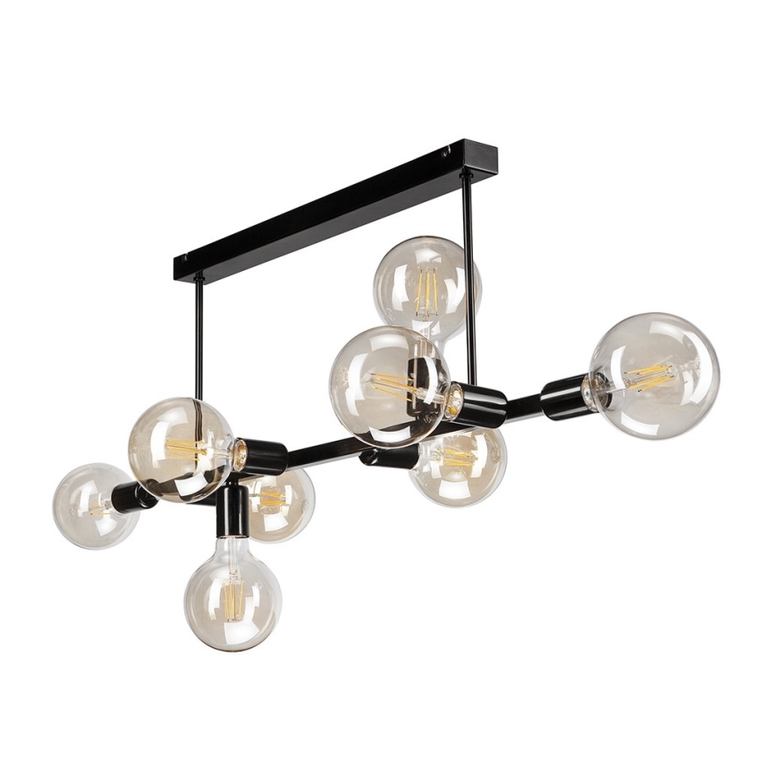 Lustra ar stieni ASTRID 8xE27/60W/230V melna