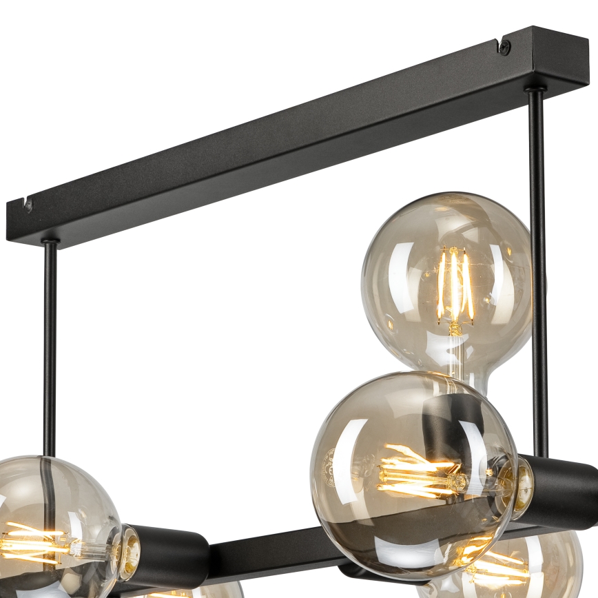 Lustra ar stieni ASTRID 8xE27/60W/230V melna