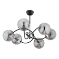 Lustra ar stieni AURORA 6xE14/10W/230V melna/spīdīgi hromēts