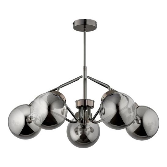 Lustra ar stieni BARSUM 5xE14/10W/230V pelēka