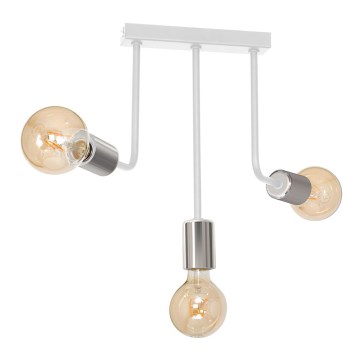 Lustra ar stieni CANDELA 3xE27/15W/230V balta/spīdīgi hromēts