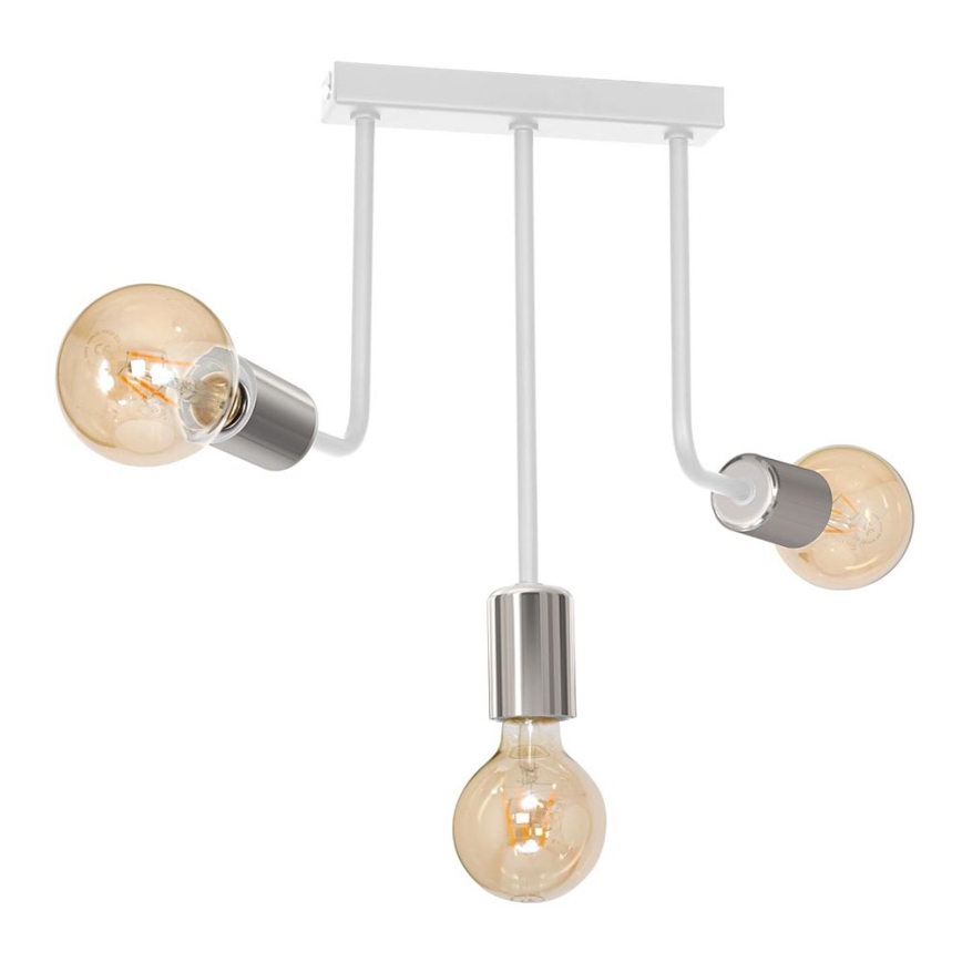 Lustra ar stieni CANDELA 3xE27/15W/230V balta/spīdīgi hromēts