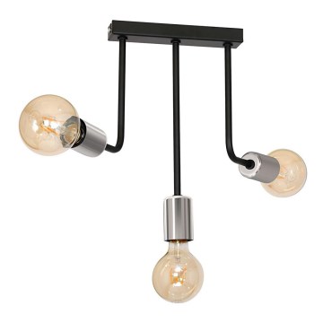 Lustra ar stieni CANDELA 3xE27/15W/230V melna/spīdīgi hromēts