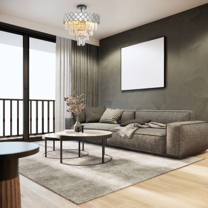 Lustra ar stieni CARISMA 9xE14/40W/230V matēts hroms