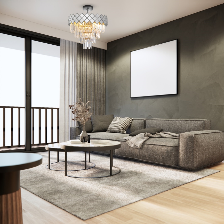 Lustra ar stieni CARISMA 9xE14/40W/230V matēts hroms