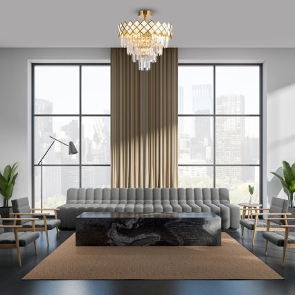 Lustra ar stieni CARISMA 9xE14/40W/230V zelta