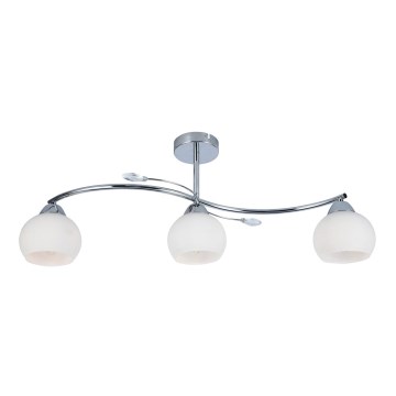 Lustra ar stieni CONNOR 3xE27/15W/230V spīdīgi hromēts/balta