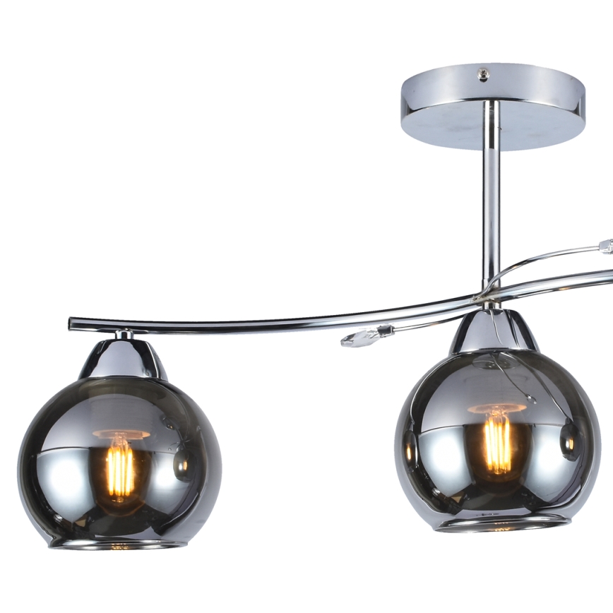 Lustra ar stieni CONNOR 3xE27/15W/230V spīdīgi hromēts/pelēka