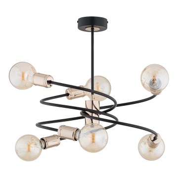 Lustra ar stieni DISCO 6xE27/60W/230V melna/zelta
