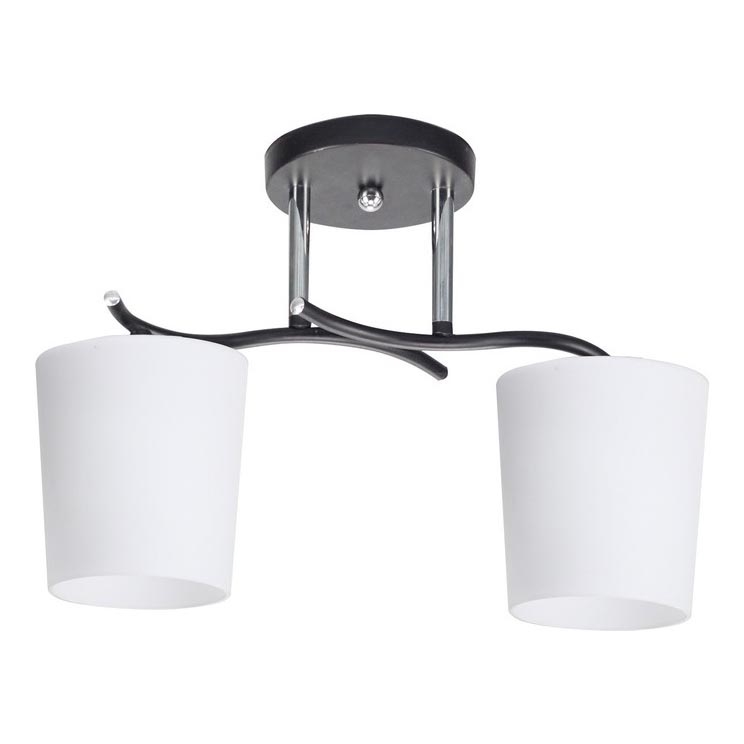 Lustra ar stieni ESNYR 2xE27/40W/230V melna/balta
