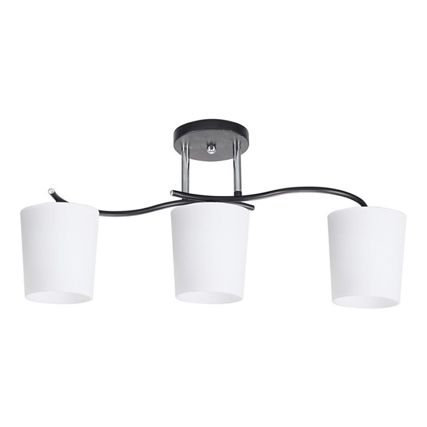 Lustra ar stieni ESNYR 3xE27/40W/230V melna/balta