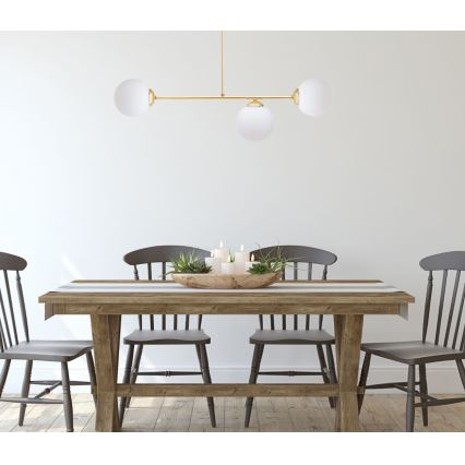 Lustra ar stieni FIRA 3xE27/60W/230V zelta