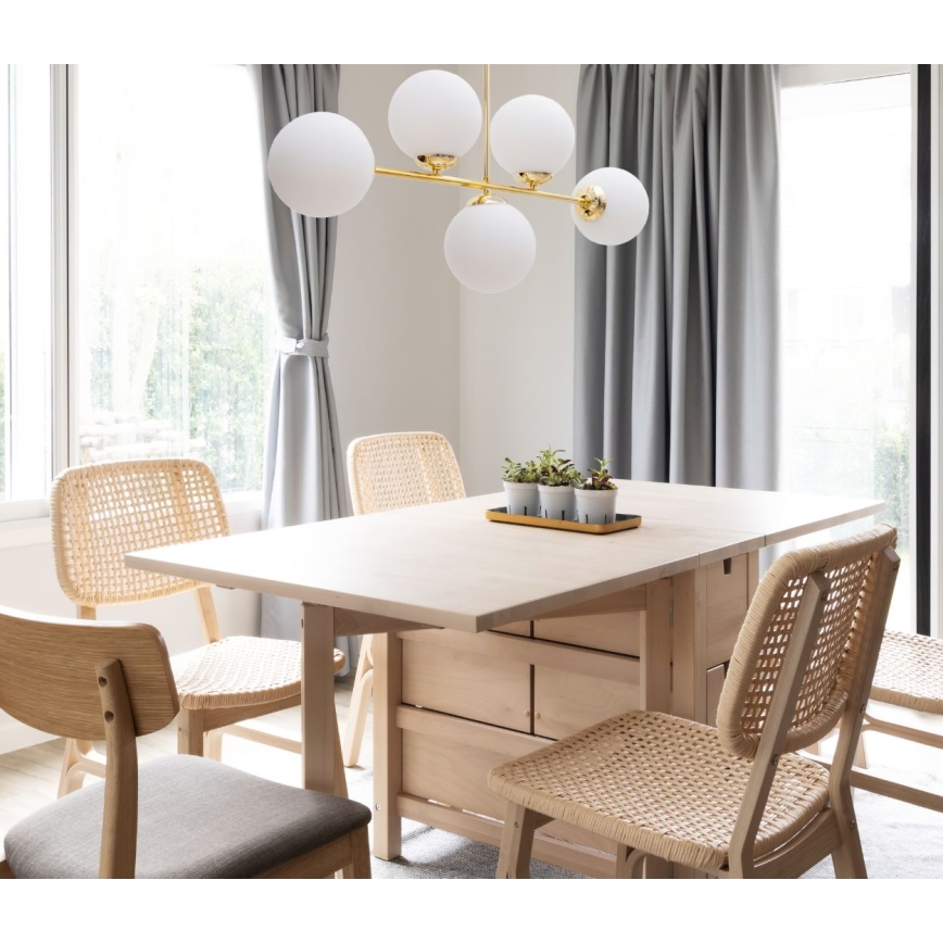 Lustra ar stieni FIRA 5xE27/60W/230V zelta