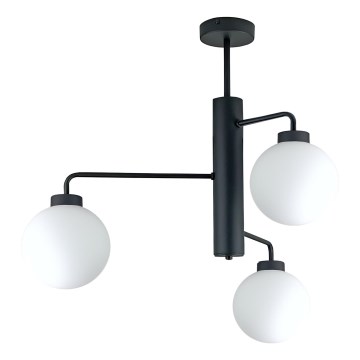 Lustra ar stieni FLEX 3xE27/60W/230V melna/balta